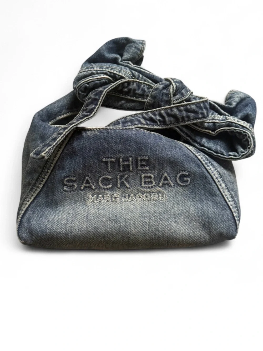 Marc Jacobs Denim Mini Sack
Bag with Knotted Handle - Picture 4 of 7